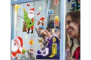 SMAST Adesivi Natalizi Per Finestre, 251 Vetrofanie Natalizie 7 Fogli, Natale Decorazioni Casa, Stickers Natale,Vetrofanie Natalizie Per Finestre Riutilizzabili,Decori Natalizi Porte Ecologici.