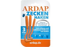 ARDAP Pince à tiques et crochet à tiques Pack de 3 - Simple et efficace - Pince à tiques professionnelle pour chiens, chats & pince à tiques pour humains - Fiable contre les tiques de toutes tailles