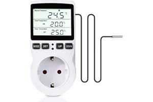 Pixelure Digitales Thermostat mit LCD-Temperaturregelung, multifunktional, mit Timer und Sonde für Gewächshaus, Aquarium, Terrarium, Aquarium, Reptil, Inkubator