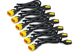 APC BY SCHNEIDER ELECTRIC Kit de câbles d'alimentation - AP8704S-WW - Cordons d'alimentation (6 unités, verrouillage, C13 à C14, 1,2 m)