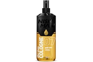 NISHMAN Aftershave Cologne 07 - Gold One 150ml – Refreshing After Shaving Spray Lotion for Men - Scent of Red Tangerine, Mint, Rose Oil, Cinnamon - Mens After Shave Cologne