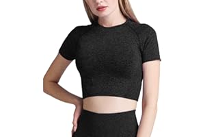 DUROFIT Abbigliamento per Allenamento da Donna Yoga Top Corto a Maniche Corte per Palestra Maglietta Sportivi Camicie a Manica Corto T-Shirt Allenamento Fitness