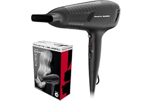 ‎ROWENTA Rowenta x Karl Lagerfeld CV581L Studio Dry Haartrockner, energiesparende Effiwatt-Technologie, 6 Geschwindigkeits-/Temperaturstufen, Thermo Control, Konzentrator, Kaltluftstufe, Schwarz/Rot