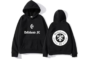 Parkourer Sudaderas de Forro Polar con Capucha Hombre/Mujere Dellafuente F.C Impreso Manga Larga Hoodie Hip Hop Manga Larga Hoodie Entrenamiento Casual Dellafuente Ropa