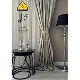 rendecioğlutextile 100% Blackout Plastering Linen Ultrasonic Cutting Backdrop Curtain 2 Color Options 250 X 270 Light Beige