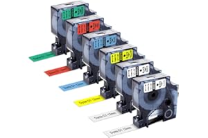 MarkField Ruban pour Étiqueteuse compatible pour Dymo D1 Cassette, 12mm x 7m étiquette, pour Dymo Label Manager 160 210D 280 420P 360D 500TS PnP, LabelWriter 450 Duo
