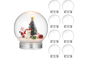 JOINPAYA 9-teiliges Schneekugel-partyzubehör: DIY Transparente Kunststoff Schneekugel Mit Drehver FüR Partydekoration Und Bastelsets Zur Lagerung Von SüßIgkeiten Und Geschenkideen