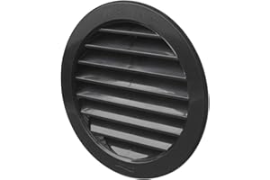 La Ventilazione T12RN Griglia di Ventilazione Tonda in Plastica da Incasso, Nero, diametro 150 mm
