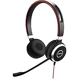 Jabra Evolve 40 UC Stereo Headset – Unified Communications Headphones for VoIP Softphone with Passive Noise Cancellation – 3.