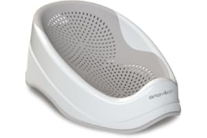 BABYLON DOLPHIN Siege de bain pour bebe de 0-6 mois – Ergonomique baignoire bébé – Hypoallergénique, Résistant à la moisissure – Antidérapant – Transat de bain pour bebe – Siege bebe douche – gris