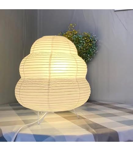 Lampada Da Tavolo Giapponese In Carta Di Riso, Luce Calda, Design Nordico Fatto A Mano Per Camera Da Letto O Soggiorno