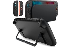 JETech Custodia Sottile Dockable per Nintendo Switch 2 (2025) 7,9 Pollici, Cover Presa Morbida in TPU per Joy-Con Staccabili, Guscio Posteriore in PC Portatile Opaca, Antigraffio (Nero)