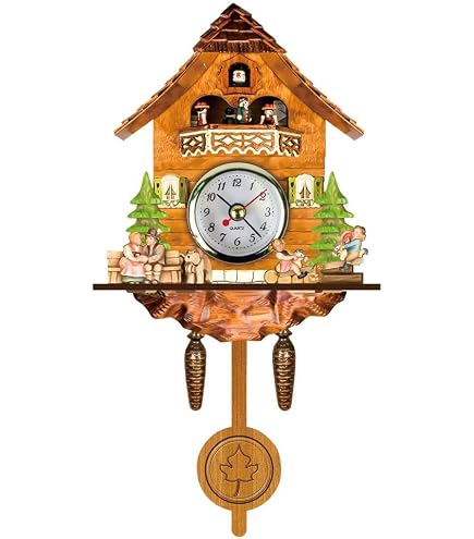 Orologio Da Parete Cuc&ugrave; Con Pendolo - Sveglia Con Suoni Della Natura Per Soggiorno E Camera Bambini | Design Decorativo