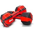 FitBox Sports Exclusive Blend Dumbbells 2kg Anti Slip Anti Rolling Dumbbells Set (1kg x 2) Black/Red, Polypropylene (PP);Polyethylene (PE)
