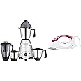 Morphy Richards Daisy 1000-Watt Dry Iron (White) & Morphy Richards Icon Superb 750 Watts Mixer Grinder with 4 Jars (Silver/Black)