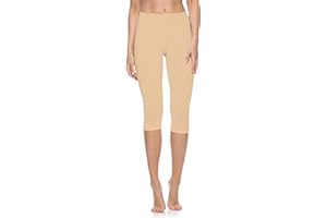 Merry Style Leggings Donna 3/4 Pantaloni Capri Morbidi e Confortevoli Leggins Donna in Cotone Traspirante Elastici e Delicati sulla Pelle Sensibile MS10-199