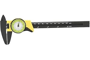 MUTUER Calibro a Vernier, Calibro Ventesimale, Calibro a Corsoio, Gamma 0mm-150 mm, Precisione di 0,01 mm, Attrezzo da lavoro preciso, Righello per la Lavorazione del Legno(Giallo)