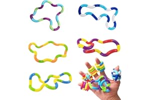 WeddHuis 5 piezas Tangle Fidget Toy, Twisty Fidget Toy, juguetes de estimulación para aliviar el estrés, ayuda para la coordinación mano-ojo, para niños/adultos con autismo sensorial, Silent