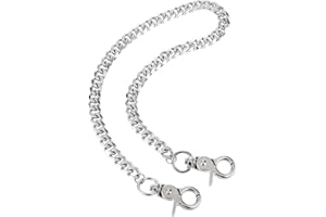 Nogeqi Punk, collana da uomo hip hop, da donna, 50 cm, gotico, catena a portafoglio, in argento, gioiello streetwear, Einheitsgrösse, acciaio inox, no.