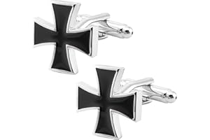 Jonwo Ritter Templar Kreuzen Herren Manschettenknöpfe für Männer In Geschenkbox Unisex Manschettenknopf Schmuck Hemd Unternehmen Kleid Hochzeit Jubiläum