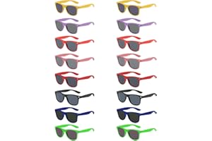 MAISITOO Partybrillen Set, 16PCS Neon Sonnenbrillen für Kinder & Erwachsene – Ideal für Party Sonnenbrille, Outdoor, Autofahren & Neon Partys （8 Farben）