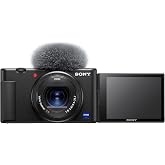 Sony ZV-1 Vlog Kamerası, 3 İn&ccedil; Dokunmatik LCD, 2.7x Zoom, 20.1 Megapiksel, 24-70 Milimetre Lens, 3 Mikrofon, HDMI, Siyah