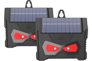 YOUKK Repelentes de Gatos, 2 Paquetes, Gatos ultrasónicos al Aire Libre, repelentes de Perros, Carga Solar, Carga USB para Evitar Perros y Gatos, pájaros, Jardines, Campos, viveros