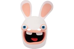 P'TIT CLOWN P’TIT CLOWN - Masque Déguisement Lapins Crétins™ - Licence Officielle - Adulte, Unisexe - Blanc, Beige