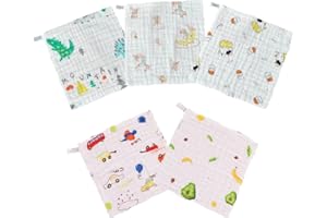 LICHUANUK Toalla de cara para bebé, muselina de bebé, pañuelo, toallitas reutilizables, guantes de baño orgánicos, para el regalo de bebé, 25 x 25 cm