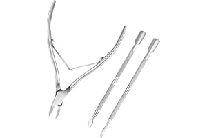 LULYL LuLiyLdJ avec poussoir à cuticules en acier inoxydable, kit de soins de la peau, pince à épiler, ciseaux et limes