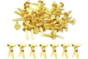 SIQIAN Split Pins, Metal Split Pin Craft Pins 50 Pcs Gold Pastel Mini Brads Round Brads for DIY Crafts Projects Scrapbooking Office