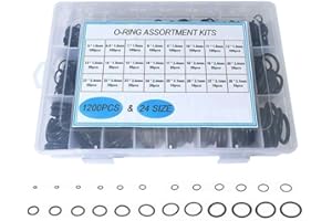 LUCYSTUDIO Joints Toriques Assortiment 1200pcs 24 tailles de 6 à 28 mm joints d'étanchéité en caoutchouc pour étanchéité