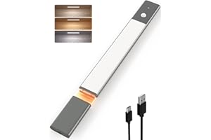 EZVALO Under Cabinet Kitchen Lights, 3 Color Temperatures Dimmable Detachable Battery Wireless Motion Sensor Lights, 38 cm Rechargeable LED Night Lights for Kitchen,Wardrobe and Cupboard