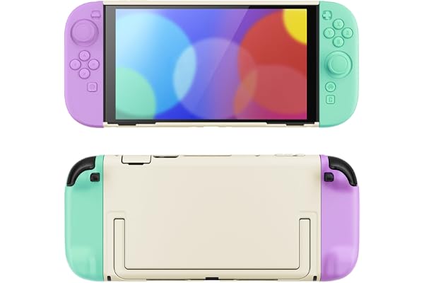 PlayVital Skyddsfodral för Switch 2 Skyddstillbehör–Mjuk Violett&Mintgrön