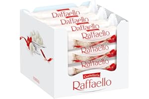 ‎FERRERO Ferrero Raffaello – Feine Creme, knackige Mandel, knusprige Waffel und Kokosflocken – 16 Packungen à 4 Einzelpralinen