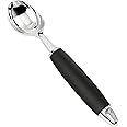 ONICORN Ice Cream Scoop, Stainless Steel Professional Ice Cream Scooper Spoon with Non-Slip Rubber Grip Handle, Ice Cream Spade for Cookie Dough, Gelato, Sorbet, Melon (Pack of 1, Black)