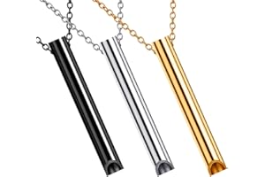 Radsocken Anxiety Relief Necklace 3PCS Stress Relief Mindful Breathing Necklace for Habit Breathing Exercises Titanium Steel Whistle Necklace