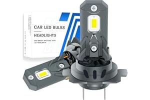 NHHEO Ampoule H7 LED 180W 20000LM 6000K Xenon Blanc 1:1 Mini Taille Ampoule de Phare Extérieur de Voiture Canbus Sans Erreur avec Ventilateur Super Lumineux IP68 Etanche à l'eau Plug and Play 12V 2Pcs