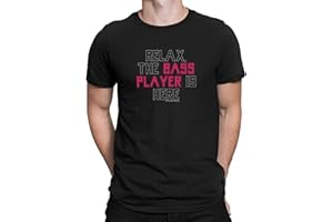 FREE WILL SHIRTS Relax The Bass Player is Here - Mens Bass Guitar Organic T-Shirt Funny Gift for Bass Player