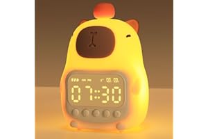 YISSVIC Sveglia per Bambini con 2 Sveglie, Regolazione Volume, Funzione Snooze, 5 Suonerie, Luci Notturne Sveglia Ricaricabile 1800 mAh