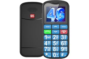 Ufferson 4G Téléphone Portable Senior Débloqué avec Grandes Touches | 1.8" LCD Écran | Haut Volume | Bouton SOS | Telephone Portable Senior Basique avec Numérotation Rapide | Torche |Station de Charge