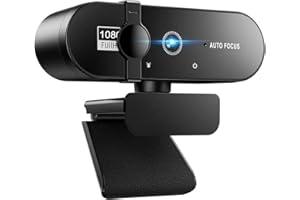 RUOVXWU Webcam for PC with Microphone 1080P Full HD Webcam with Privacy Cover Plug and Play USB Web Camera for Desktop & Laptop Clear Stereo Audio for Conference Zoom Skype Facetime Windows Linux and macOS