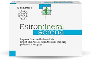 Estromineral Serena, 40 Compresse, Integratore Menopausa con Isoflavoni di Soia, Fermenti Lattici, Magnolia, Calcio, Magnesio e Vitamina D3, Senza Glutine e Senza Lattosio