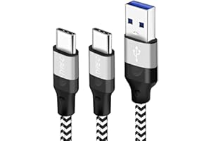 KCGRAPE Cavo USB Type-C Ricarica Rapida 2M/2 metriv (2 Pezzi) per Samsung Galaxy A50 A70 S10 S10E A51 A71 A32 A12 A13 A14 A53 A52S A54 A24 A34 S20 S21 Plus Ultra Fe 5G S8 S9 M20 M51,Cavetto Tipo C Carica