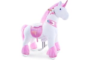 Ponycycle Ufficiale Classico Modello U Unicorno che Cammina Giocattolo Cavalcabile per Bambini Macchina Unicorno (con Freno e Suono/altezza 90 cm/Taglia 4 Per 4-7 Anni) Unicorno Rosa Ux402