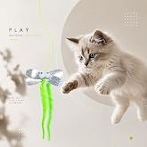 Okavango Elastik Kendinden Yapışkanlı Renkli Kedi Oyun Oltası Kedi Oyuncağı Yapışkanlı Olta Eğitim Oyuncağı (1 Adet)