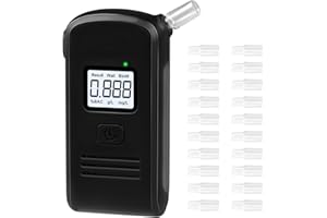 Alkoholtester, Aweohtle Alkoholmessgerät mit 20 Mundstücken und digitaler LCD-Anzeige, Alkoholtester Polizeigenau Promillemessgerät für private und professionelle Nutzung zu Hause oder auf Partys