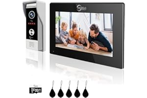 ANJIELO SMART 1080P Video Timbre Cámara con Pantalla Táctil de 7 pulgadas Video Timbre Intercomunicador (4 Cables) Soporte Grabación Automática Infrarrojo Visión Nocturna PIR Detección de Movimiento