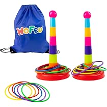 Falafoty Jeu De Lancer D'Anneaux Pour Enfants Avec 18 Anneaux - Jeu De Jardin Intérieur Extérieur Coloré Pour Enfants Et Adultes