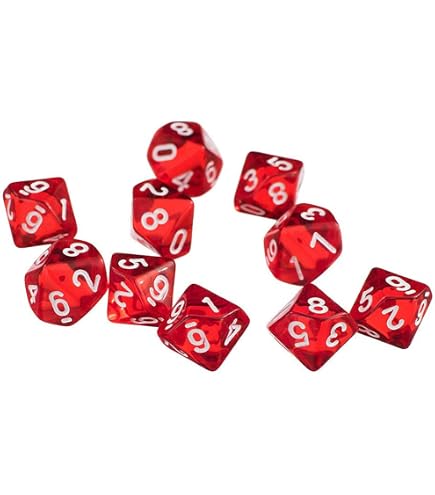 60 Dés Polyédriques D10 Colorés - Pour Jeux De Rôle DND, RPG Et Soirées Jeux